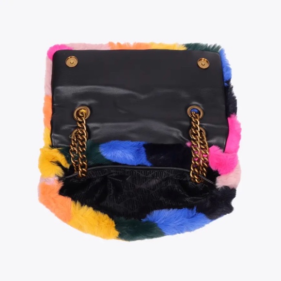 Kurt Geiger London Kensington Rainbow Faux Fur Shoulder Bag - Picture 2 of 8